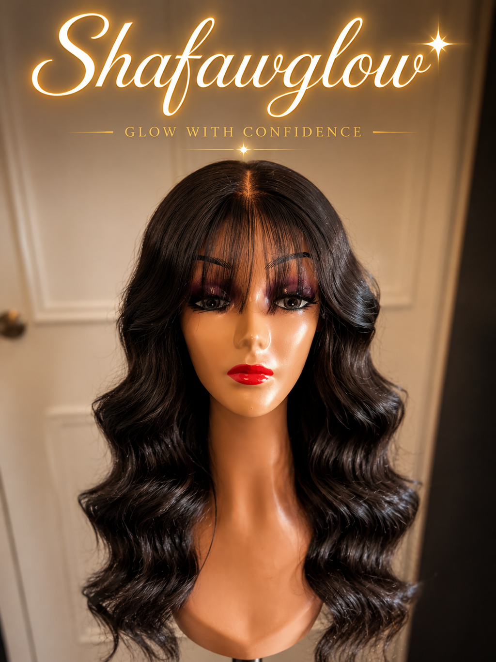 22 Inch 13x4 3D Body Wave Lace Frontal Wig and 7x5 Bye Bye Knots with Bangs Put on and Go