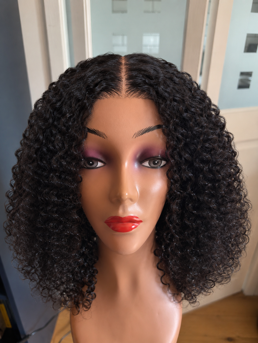 14 Inch Glueless Curly Bob Wigs 150% Density Short Bob Wig Human Hair