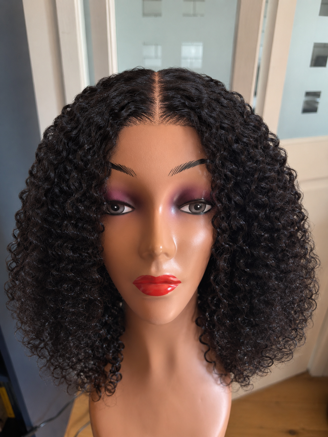 14 Inch Glueless Curly Bob Wigs 150% Density Short Bob Wig Human Hair