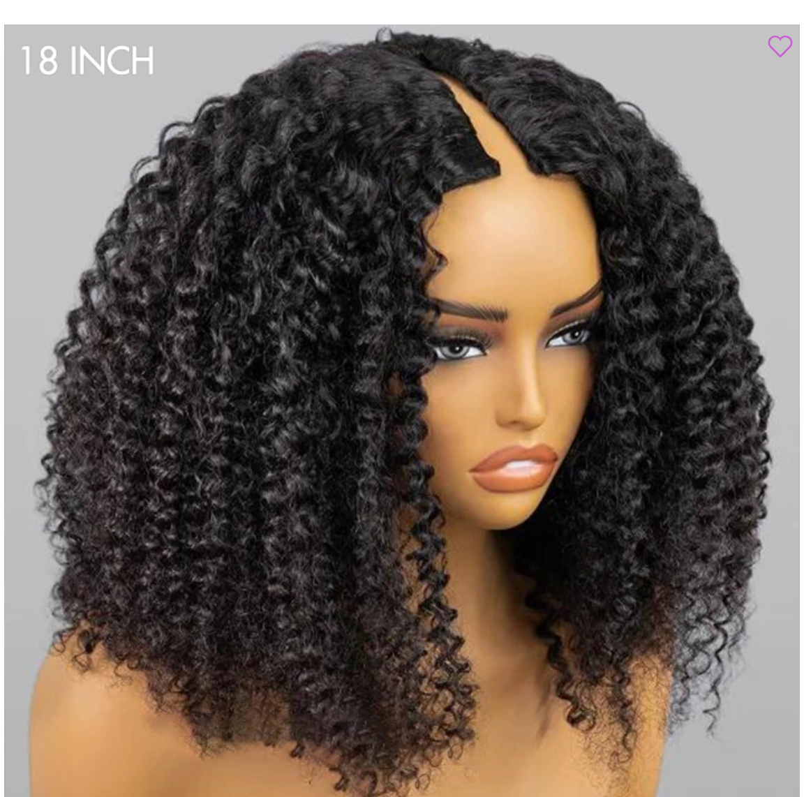 20 Inch Beginner Friendly V Part Kinky Curly Wig Bomb Look Glueless Human Hair Wigs Natural Scalp