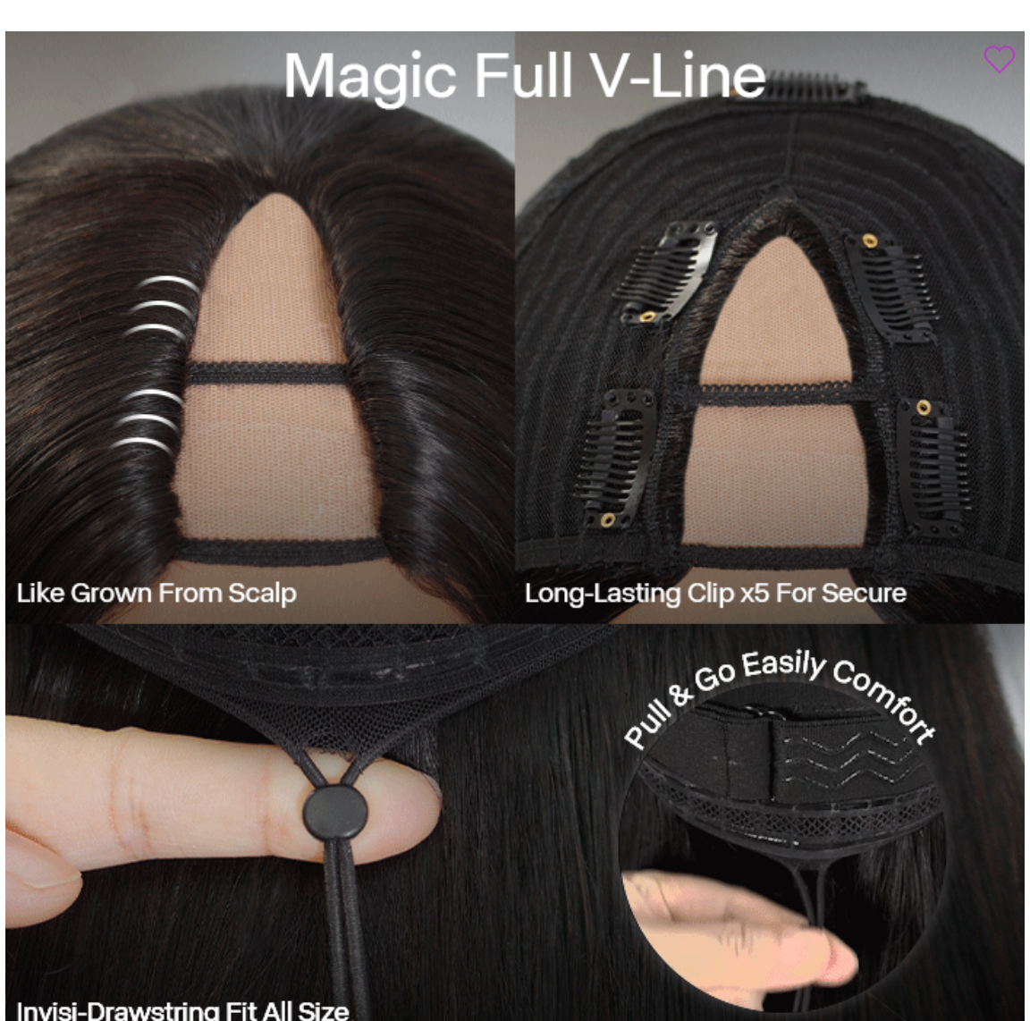 20 Inch Beginner Friendly V Part Kinky Curly Wig Bomb Look Glueless Human Hair Wigs Natural Scalp