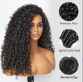 22 Inch Burmese Curly Half Wig Flip Over Quick Weave Glueless Install 100% Natural Hairline
