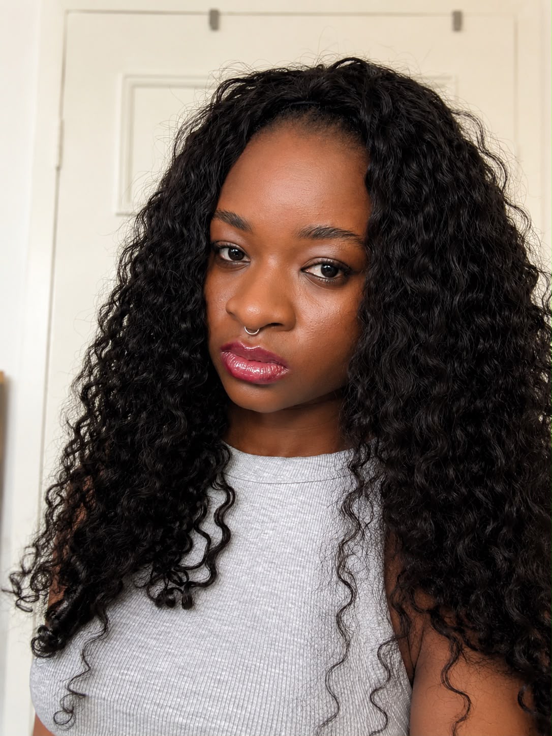 22 Inch Burmese Curly Half Wig Flip Over Quick Weave Glueless Install 100% Natural Hairline