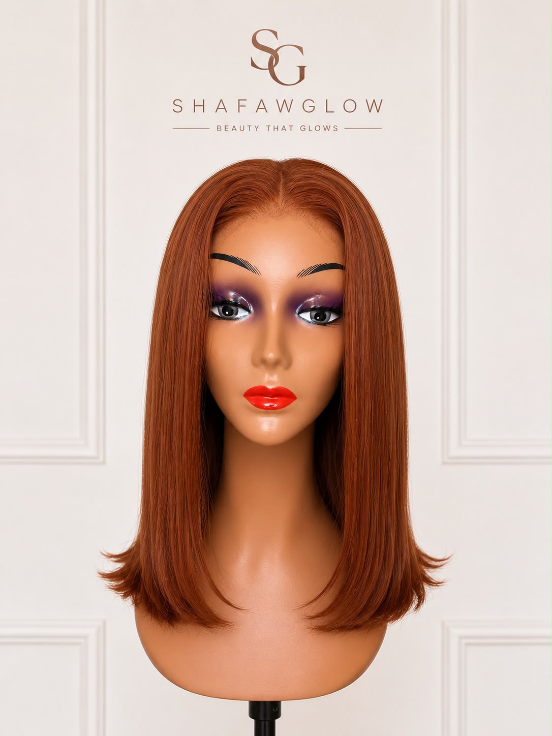 14 Inches Copper Brown 6x5 Pre-everything Straight Bob Wig 180% Density