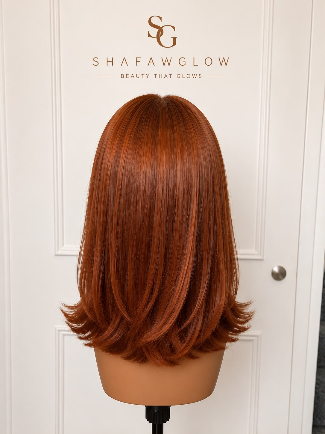 14 Inches Copper Brown 6x5 Pre-everything Straight Bob Wig 180% Density