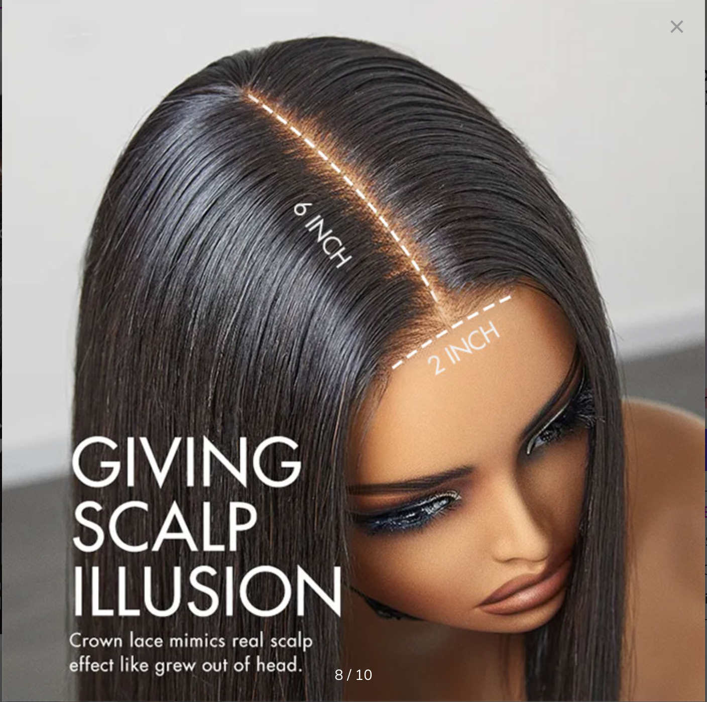 10 Inch Sleek Blunt Cut Bone Straight Bob Wig 2x6 Inch Deep Part Realistic Lace Vietnam Hair 220% Density